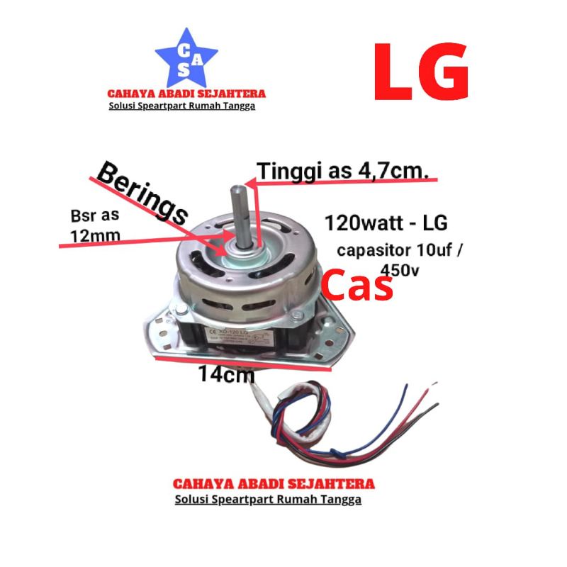 LG Dinamo pengering mesin cuci dua tabung 120watt 10uf 450v