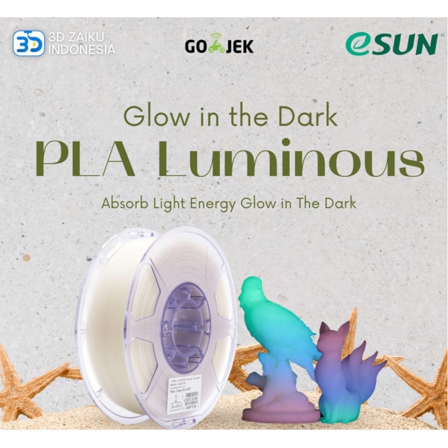 eSUN Luminous Rainbow Glow in the Dark PLA 3D Filament