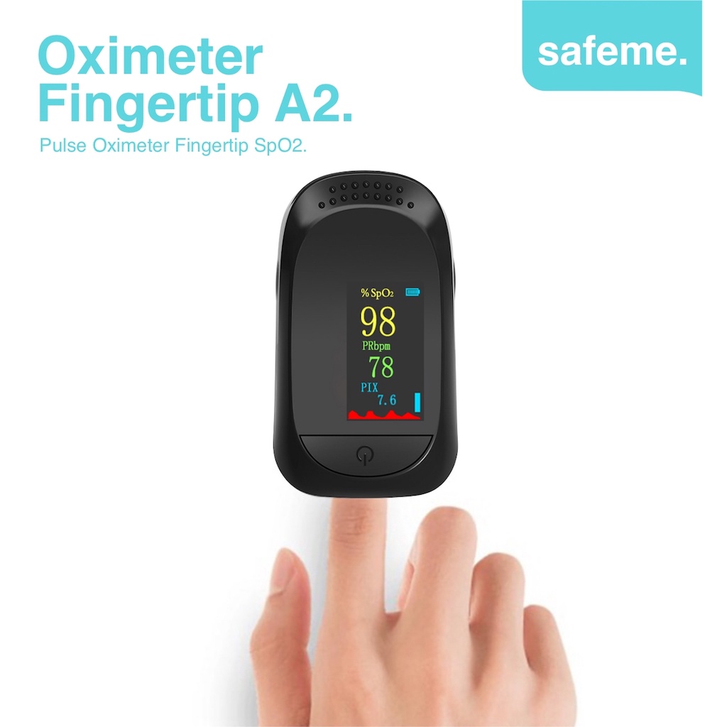 Pulse Oximeter Fingertip A2 Alat Pengukur Kadar Saturasi Oksigen Darah