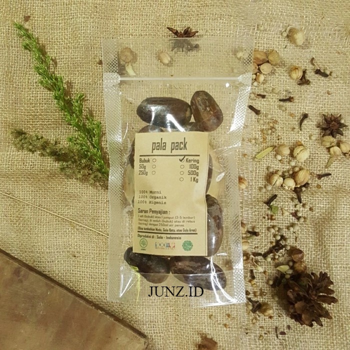 

BIJI PALA UTUH KERING 50 GRAM - Myristica Fragrans - MURNI