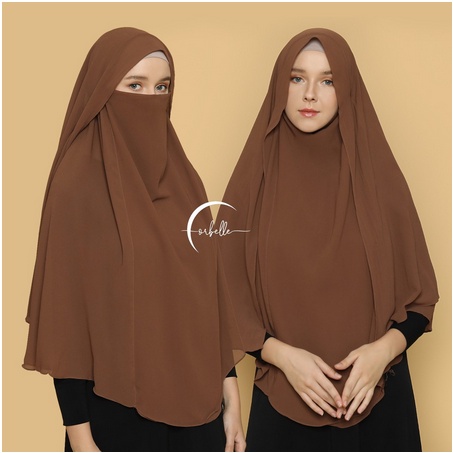 KHIMAR HIJAB NIQAB SITI AISYAH • CADAR • BERGO SYAR'I JUMBO 2 LAYER MUDAH DIPAKAI