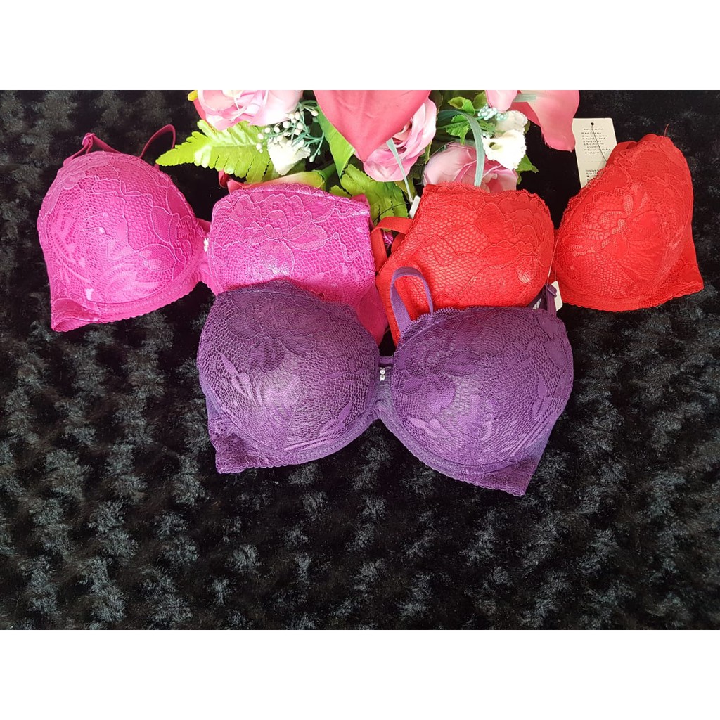 BRA PUSH UP BH BUSA TEBAL FULL RENDA PEMBESAR PENGANGKAT PAYUDARA - BUNGALILY 6909