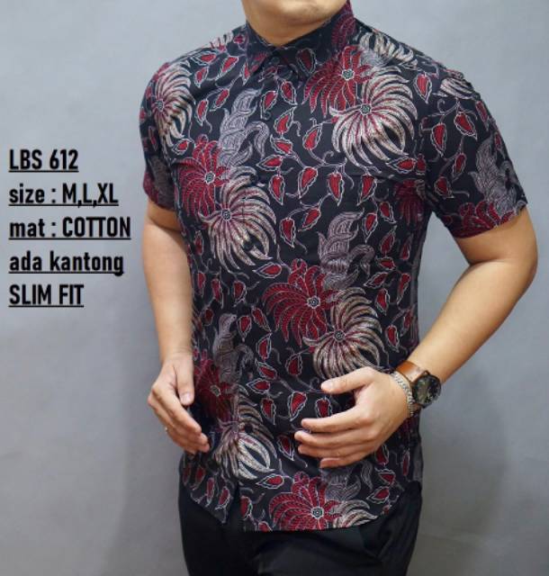 BAJU BATIK PRIA SLIM FIT MODERN DAN KEMEJA SLIMFIT MEWAH LENGAN PENDEK MIX CLOTHING LBS 389