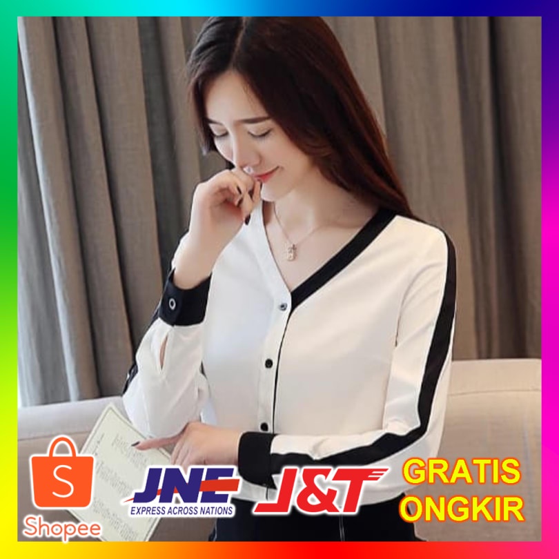 Best Item [CN 539 RO]BLOUSE wanita mosscrepe Red/White Sale,