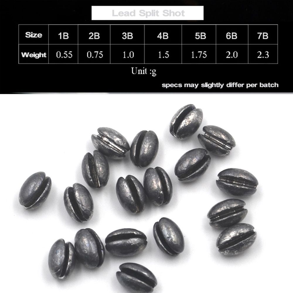 TOP 20PCS/Bag 1B to 7B Olive Shaped Split Hook Connector Fishing Lead fall Round Shot Weights Additional Weight Line Sinkers opening Mouth High Quality Sinker