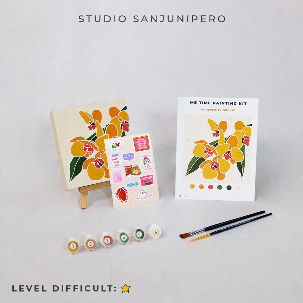 Studio Sanjunipero - Paint By Number (Mini) Kit - Prosperity Orchid - 15cm x 15cm