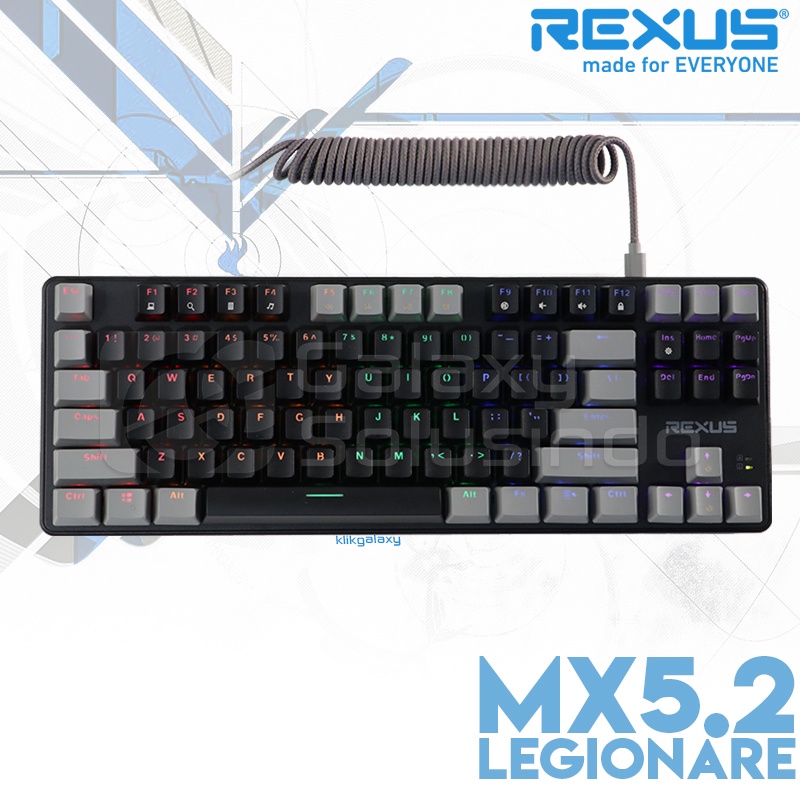 Rexus Legionare MX5.2 TKL Black Grey Mechanical Gaming Keyboard - Blue Switch