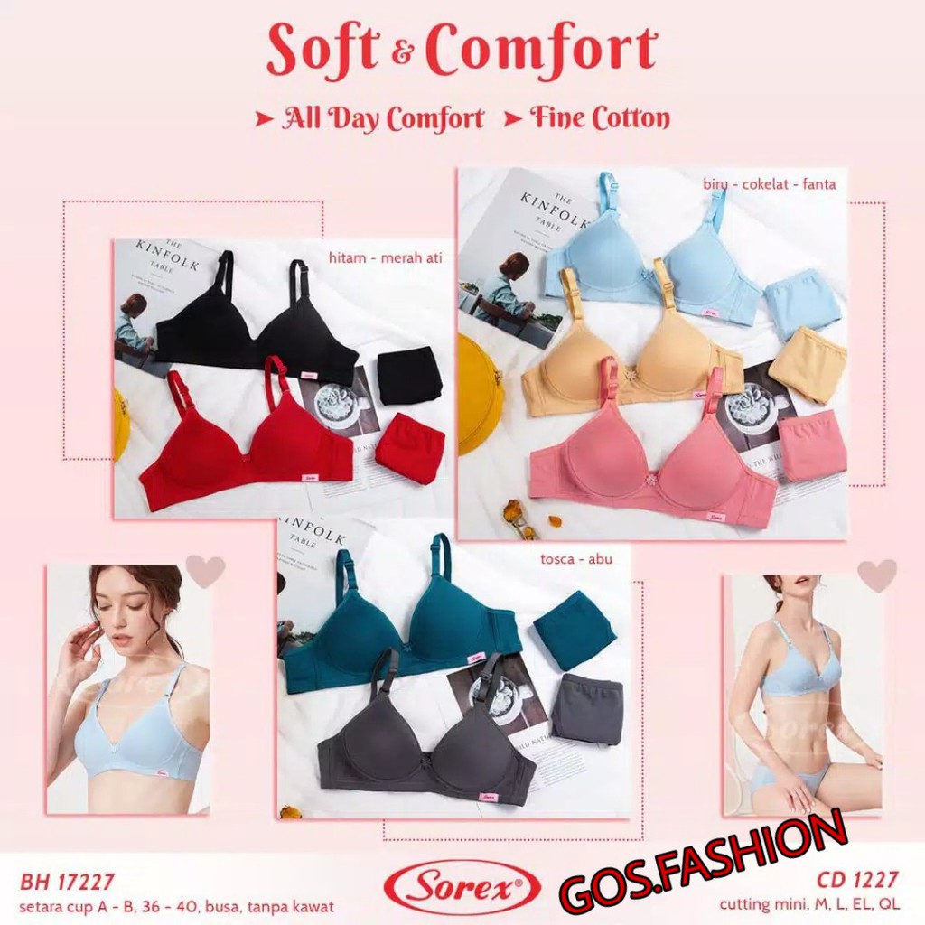 gof BH SOREX 17227 Tanpa Kawat ukuran 34-40