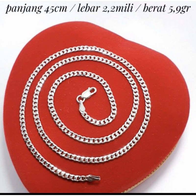 Kalung sisik naga 45cm kalung sisik naga perak 925 lapis emas putih