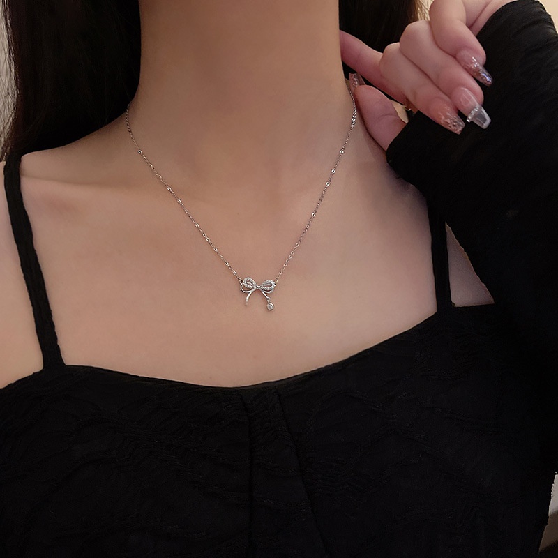 Kalung collarbone Aksen Pita Untuk Wanita