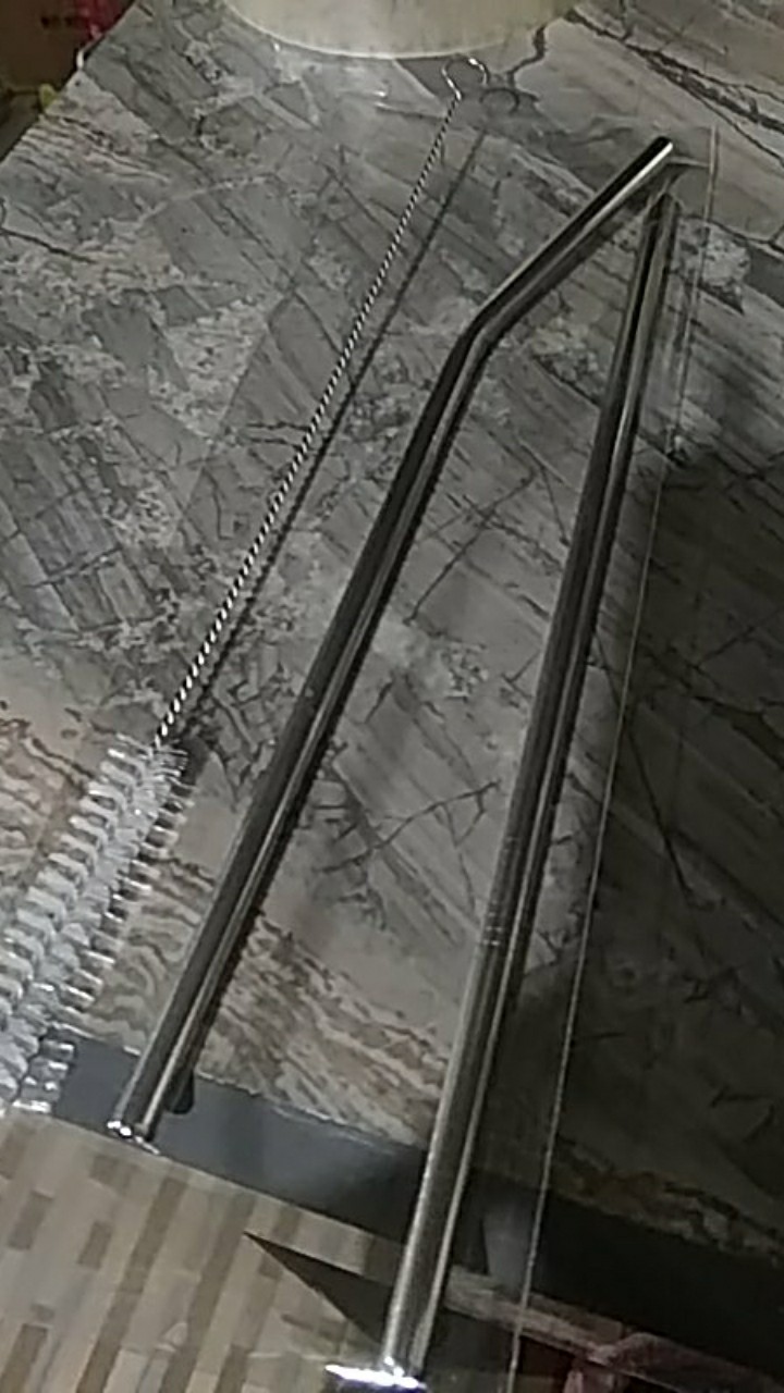 Paket Satu Set Sedotan Stainless Lengkap Isi 3