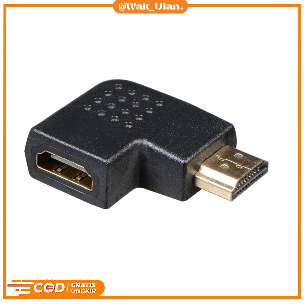 KONEKTOR CONNECTOR CONECTOR GENDER HDMI MALE FEMALE FLAT 90 DERAJAT MIRING