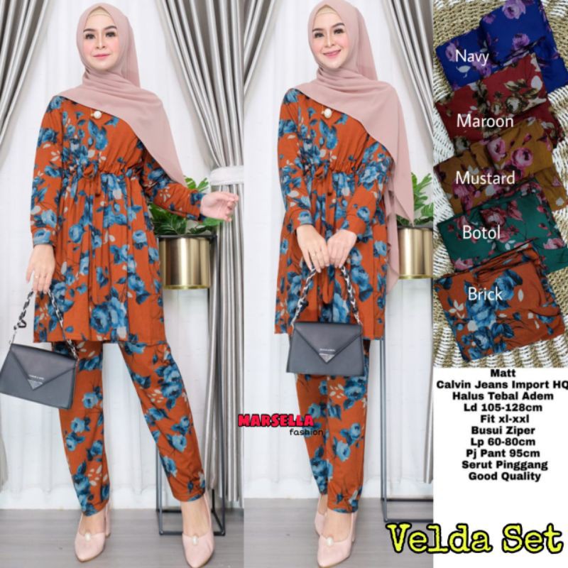 set atas bawah bahan calvin jeans