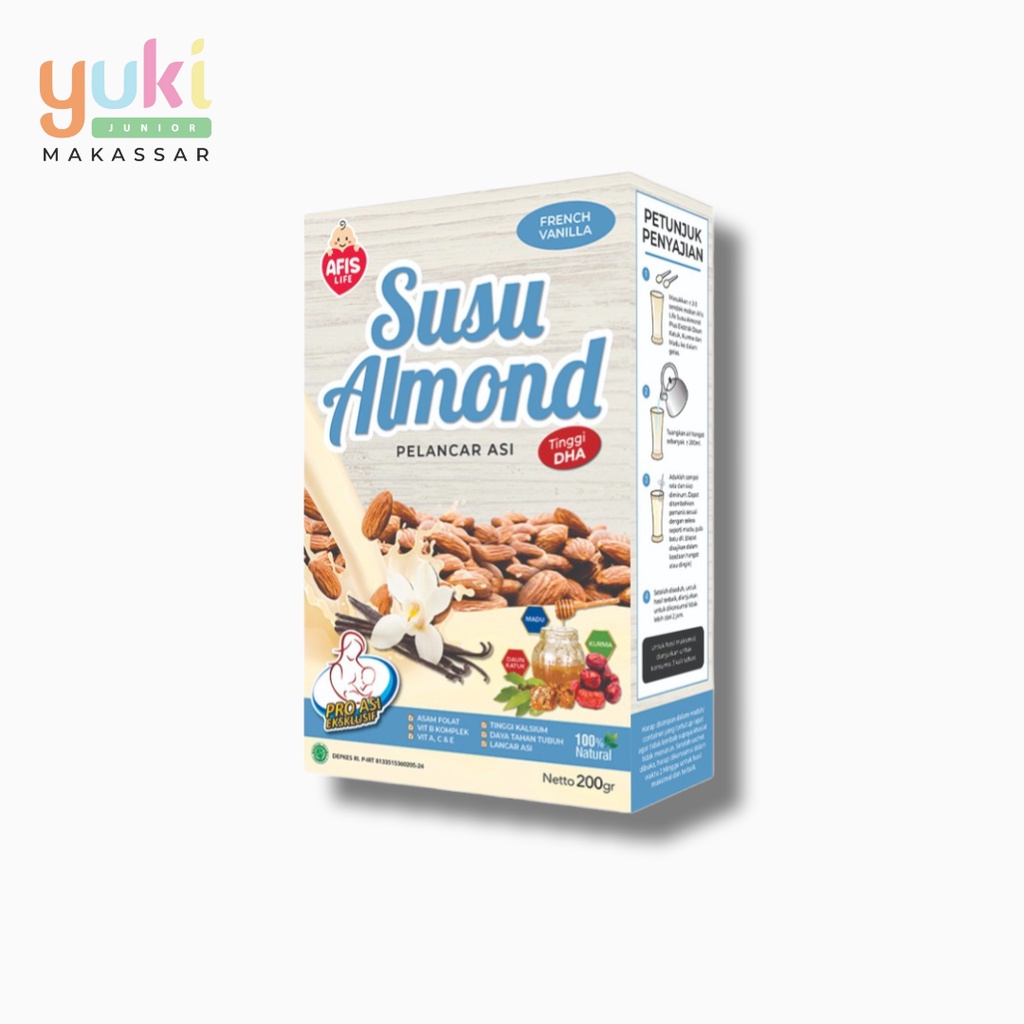 SUSU ALMOND AFIS VANILLA PELANCAR ASI BOOSTER ASI NUTRISI 200 Gr