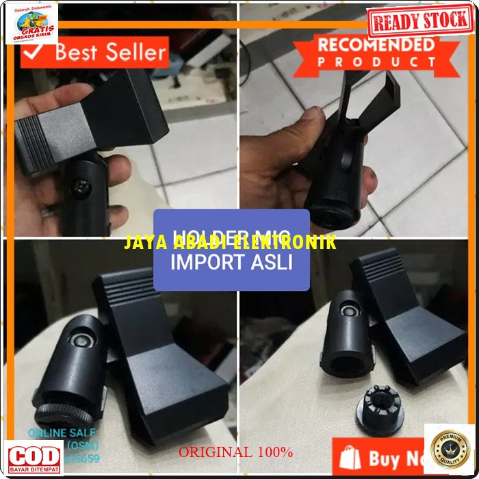 G155 ORIGINAL Holder stand mic jepit mik capit microphone jepitan mikrophone hanger acecoriss pegangan gantungan universal breket bracket tiang G155  BISA SEGALA JENIS MICROPHONE  BISA SEGALA JENIS STAND MIC  BAHAN IMPORT  lebar lubang depan 2,7cm diamete