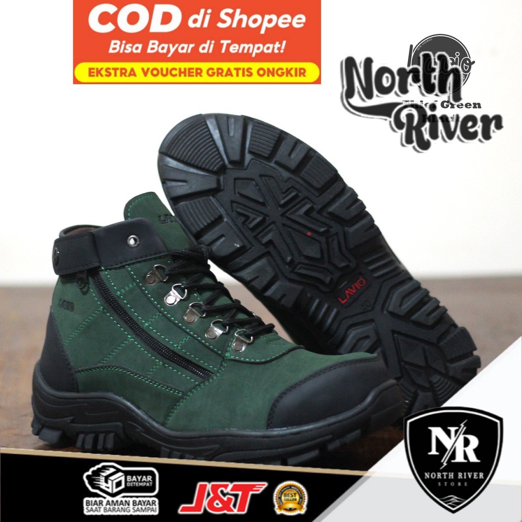 Northriver.id - SEPATU SAFETY not king OUTDOOR TOURING HIKING UJUNG BESI KULIT SUEDE LAVIO THIEF