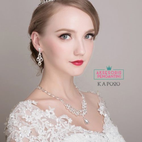 [BISA COD] NECKLACE WEDDING ANTING SET AKSESORIS KALUNG PESTA KAP020