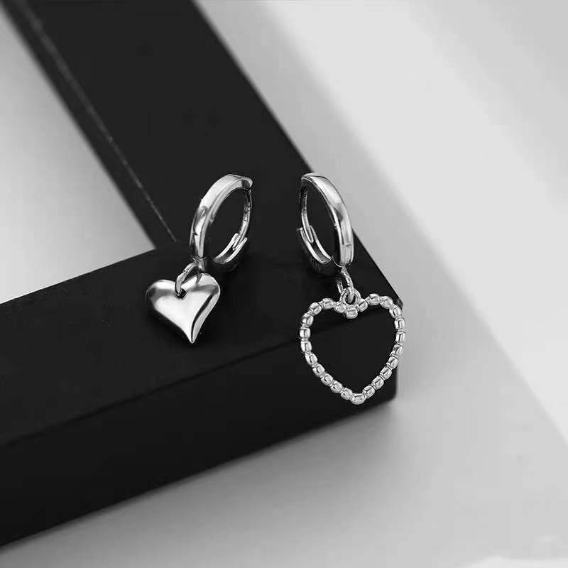 IFYOU Anting Drop Bentuk Hati Warna Silver Untuk Wanita