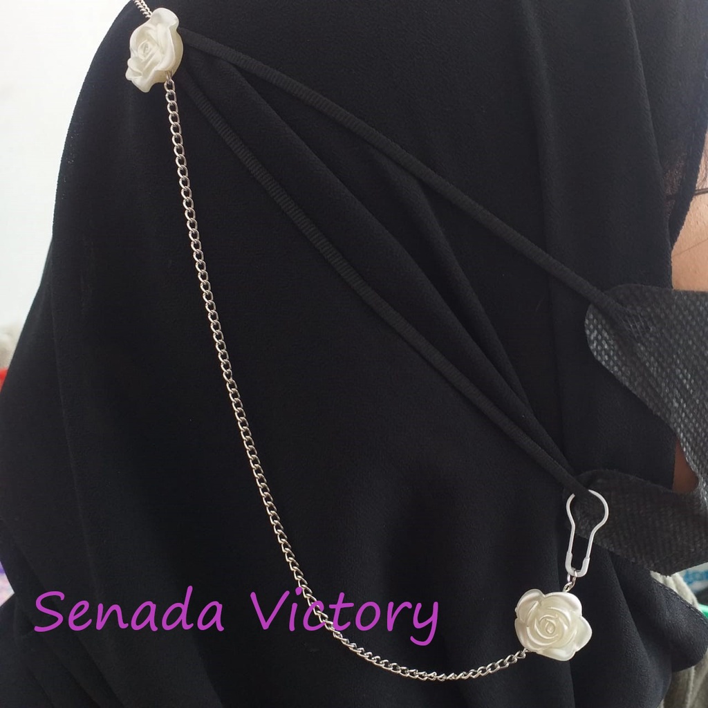 Senada Victory Kalung Masker Rantai Bunga Handmade Konektor Tali Masker