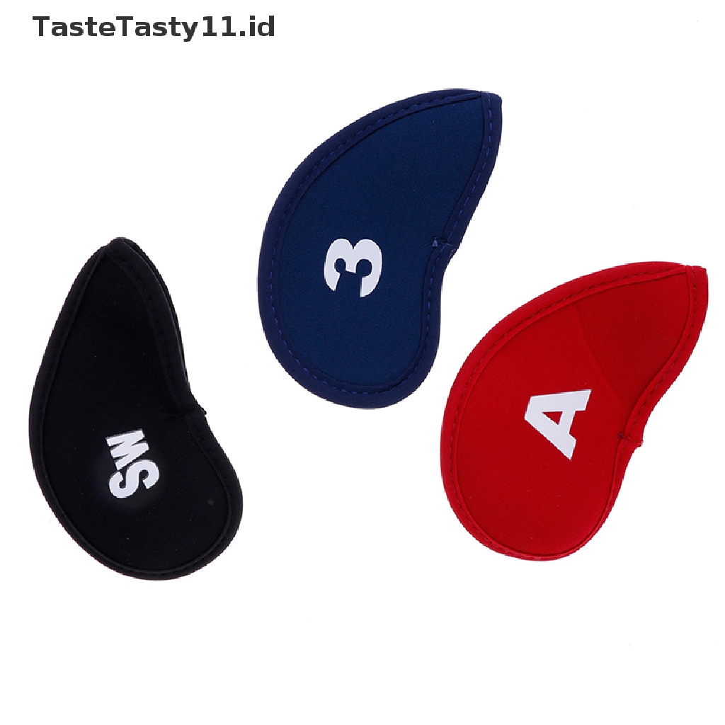 (Tastetasty) 10pcs Cover Pelindung Kepala Tongkat Golf Bahan Neoprene