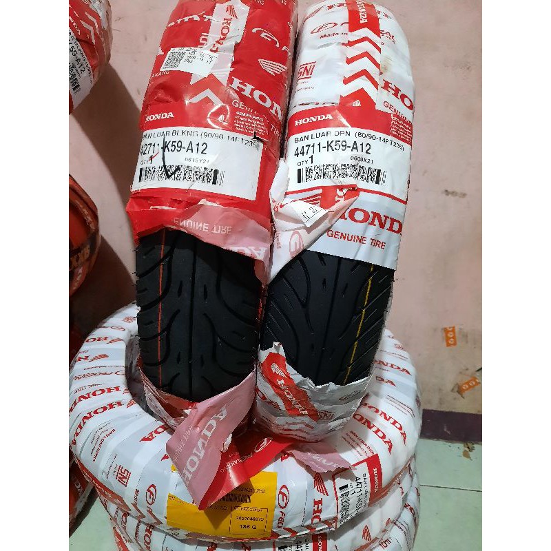 BAN HONDA depan belakang 80/90 90/90 Ring 14 TUBELESS MATIC BONUS PENTIL