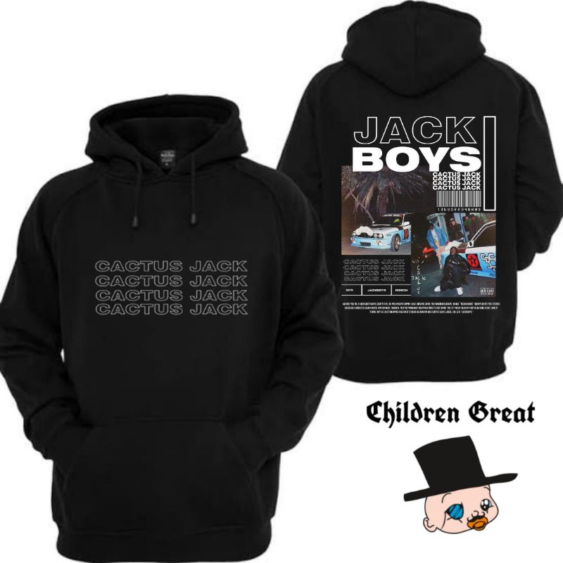 Jaket Hoodie JACK BOYS zipper rapper dewasa tee jacket hitam polos sweater sweatShirt katun crewneck