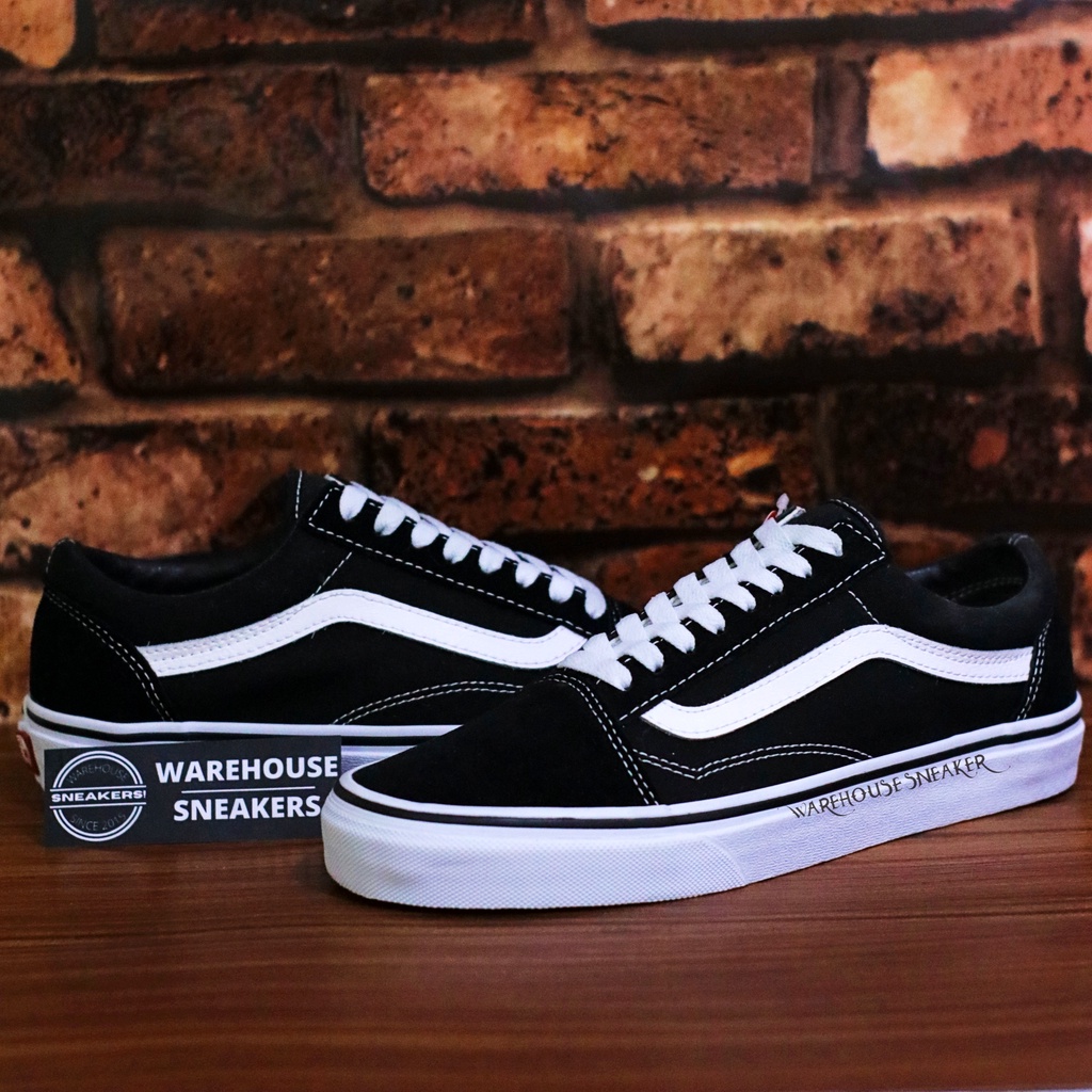 Sepatu Old SKool Classic Black White Sneakers OldSkool Old School Hitam Putih