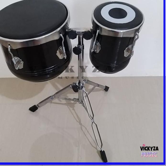 Páling.ámán@> Ketipung Gendang Dangdut Hitam - Kendang Tabla Koplo Kulit Hitam - Bonus Kaki Stand Ja