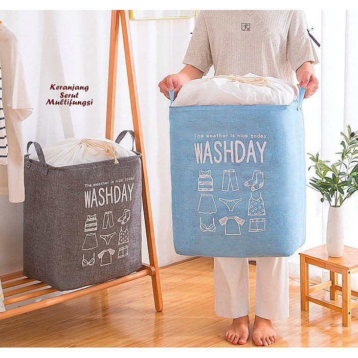 (2KG) SHENAR LAUNDRY BAG WASHDAY/KERANJANG BAJU KOTOR/KOTAK PENYIMPANAN MULTIFUNGSI/TEMPAT BAJU KOTOR/KERANJANG LAUNDRY