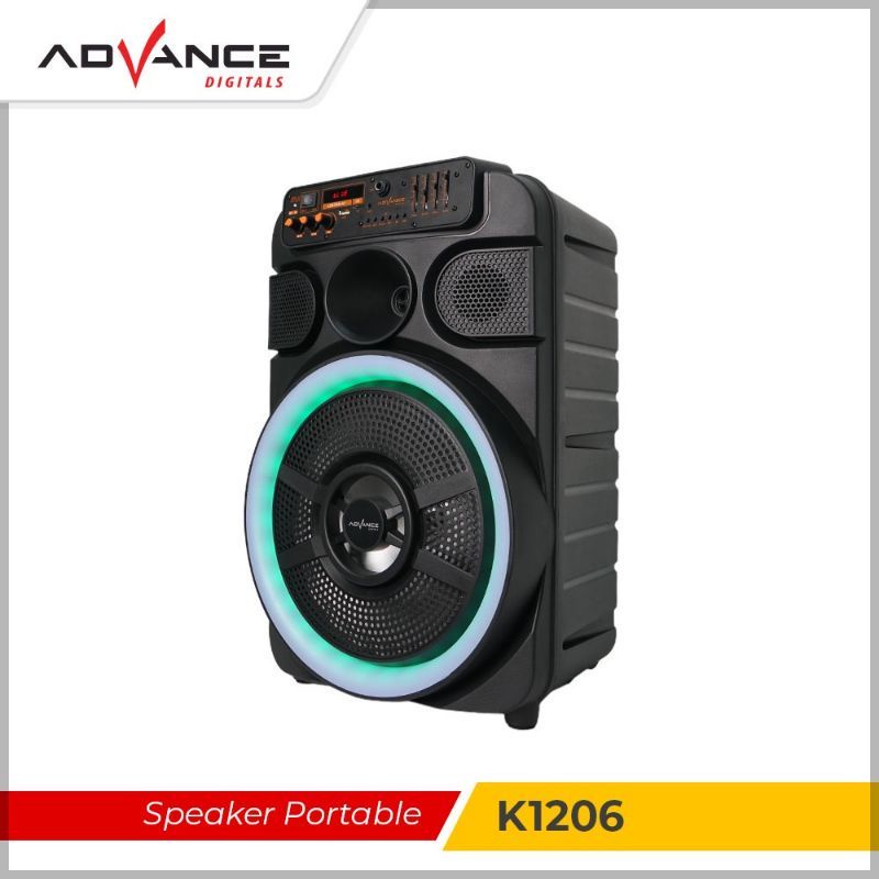 SPEAKER AMPLIMEETING BLUETOOTH ADVANCE K1206 12inch BONUS DOUBLE 2 MIC WIRELESS KARAOKE