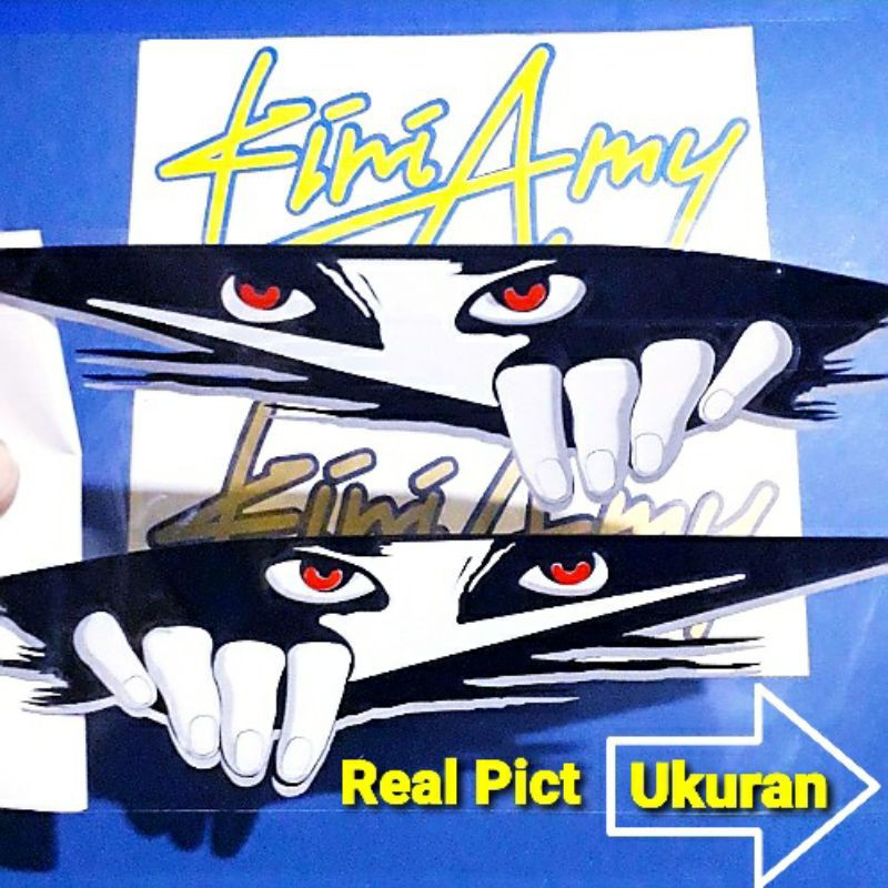 Cutting Sticker Ngintip Uk. 30 X 10 Cm Sticker Mobil 3 Dimensi Sticker Penutup Lecet Dan Baret Body 