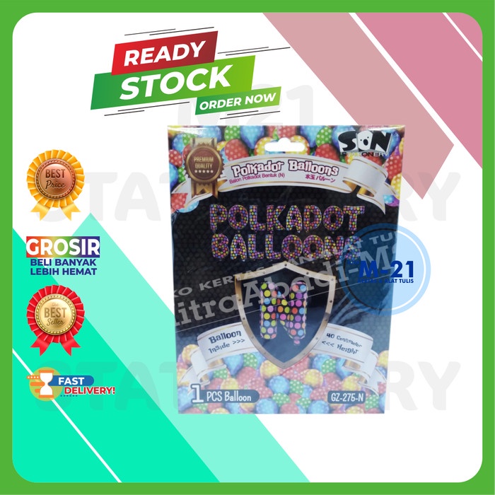 

BALON POLKADOT HURUF N