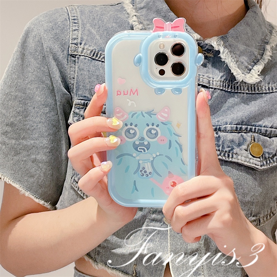 Realme C53 C35 C31 C30 C25Y C21Y C25 C15 C12 C11 C21 C20 C17 C3 Realme 9i 7i 6i 5i 5s 5 Narzo 50A 50i Prime Monster Cute Lens Phone Case