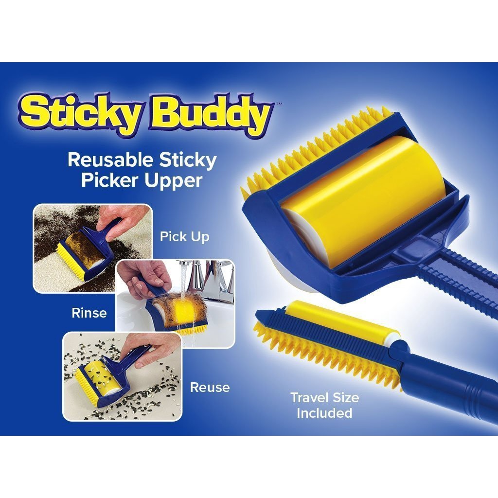 Sticky Buddy 2 in 1 | Rol Perekat Debu &amp; Bulu di Baju Sofa &amp; Karpet