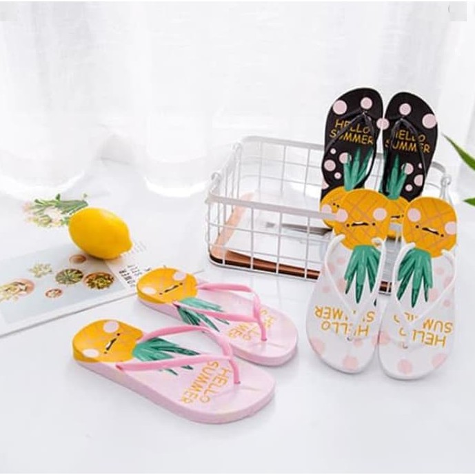  SANDAL  JEPIT  SANDAL  WANITA  LUCU  HELLO SUMMER Shopee 