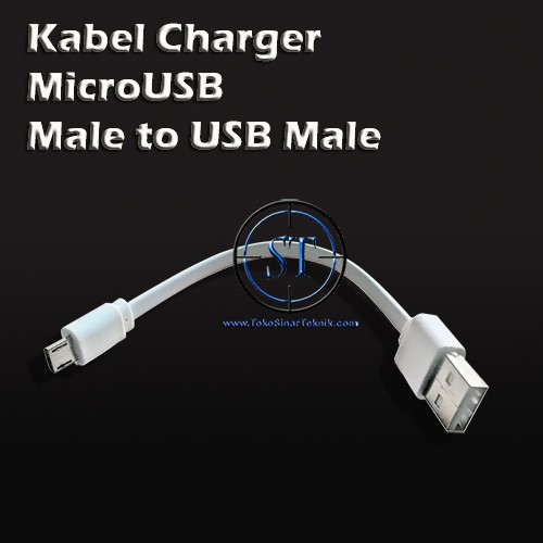 Kabel Charger Micro Usb @10Cm for Power Bank SamsXXg XiaXmi Android Pipih Gepeng panjang 10cm Blackberry