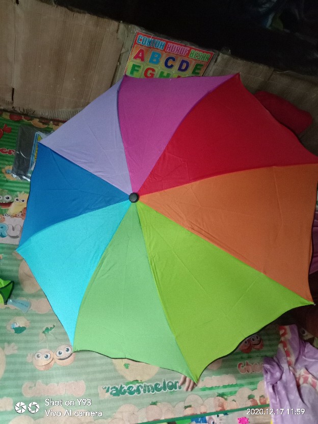 Payung Lipat Pelangi 3d Magic  Ajaib  Timbul Bunga Tiga Dimensi Timbul Motif