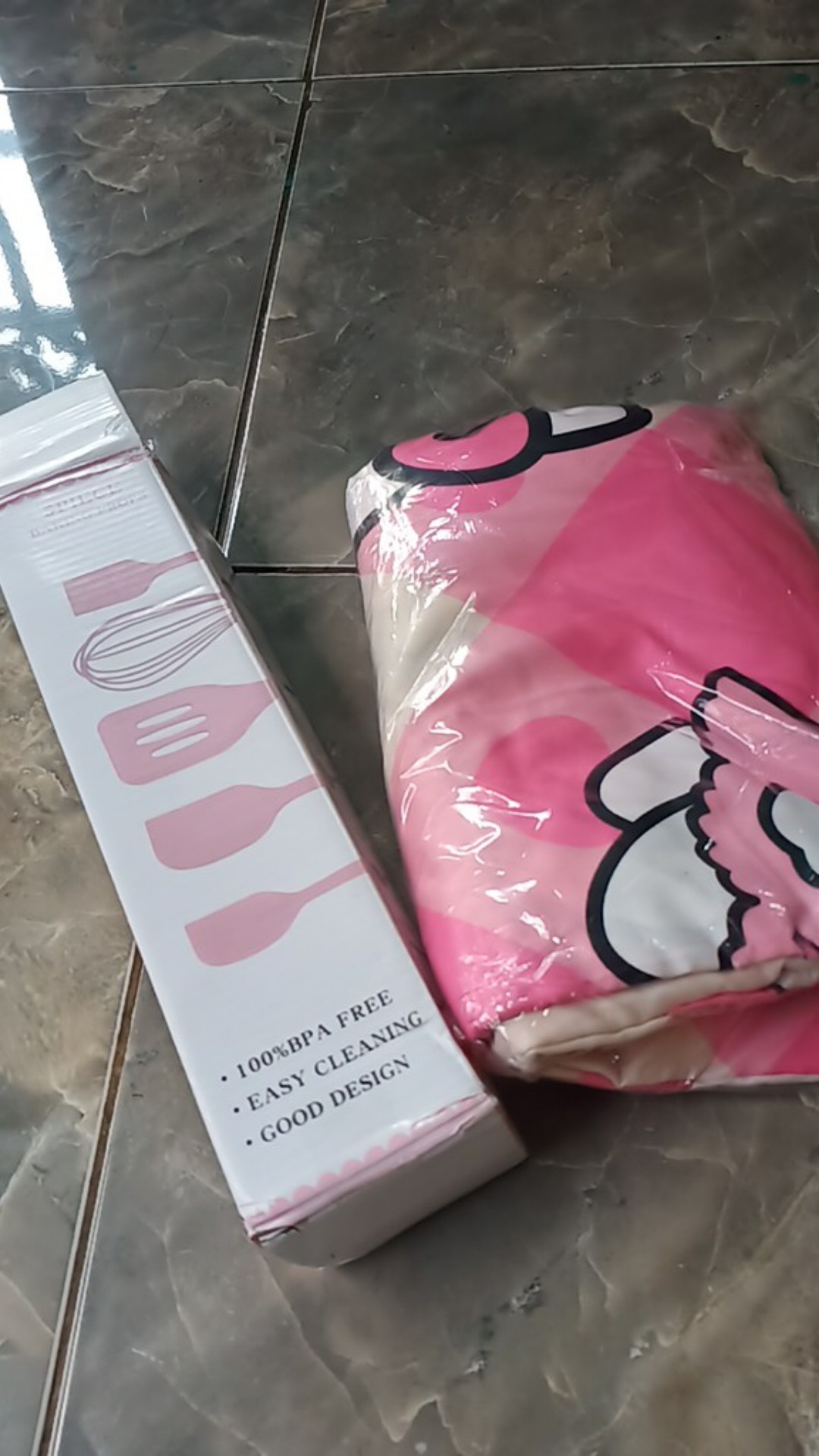 Spatula Silikon Set 5 Pcs Peralatan Masak Tahan Panas & Anti Lengket Spatula Silicon / Spatula Pink