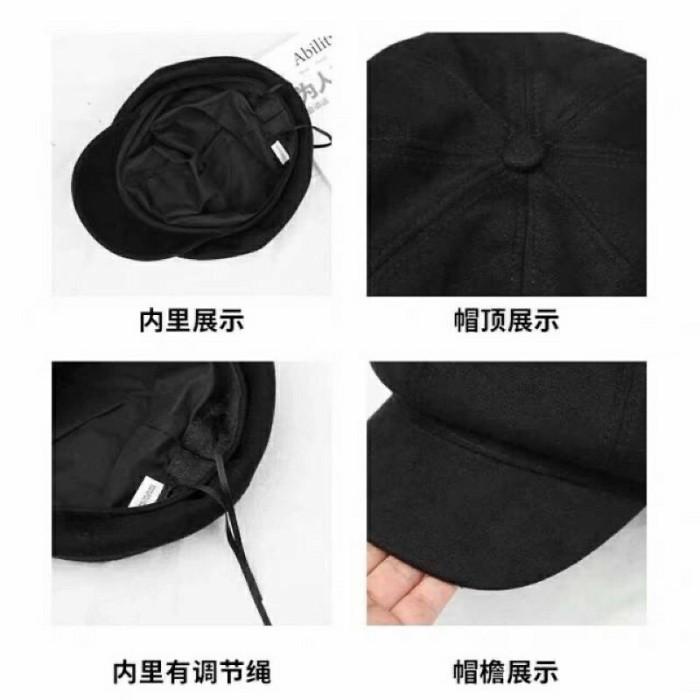 Topi Baret Beret Newsboy Oktagonal Retro Korea Import Wanita Pria