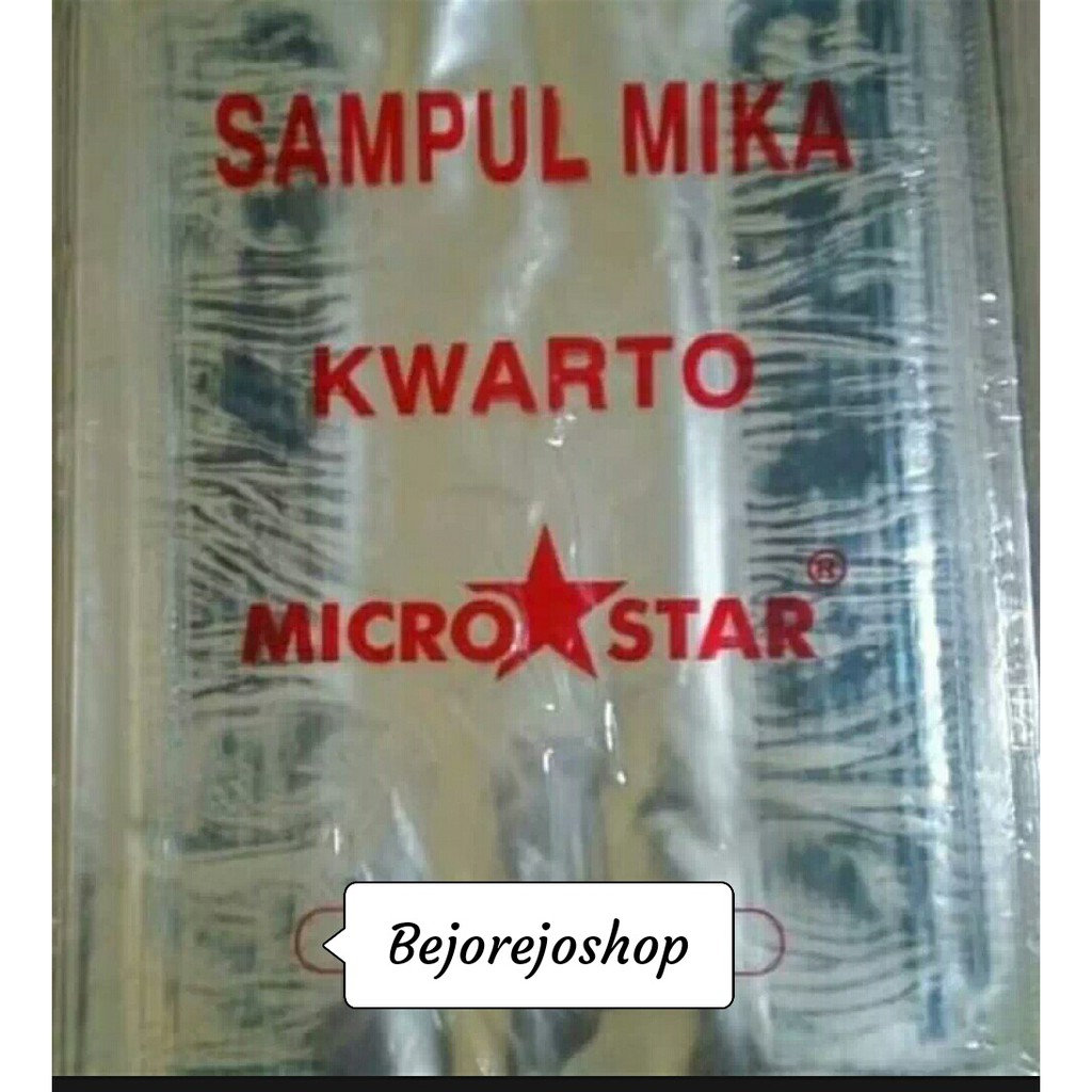 Sampul Buku Kwarto Plastik Bening Mika  Micro star/ SD / SIDU 38 - SIDU 58 (1 Pack = 5 Lusin)