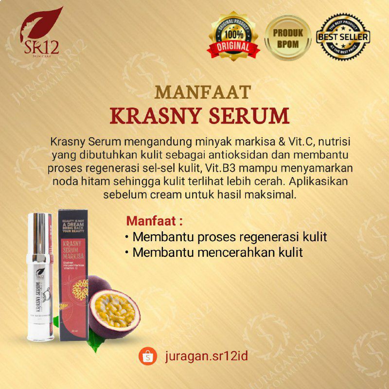 SR12 KRASNY SERUM - SERUM VIT C / SERUM KULIT KERING / SERUM MARKISA BPOM