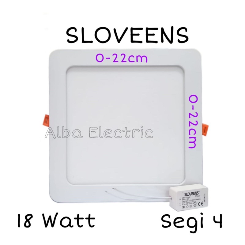 Lampu Downlight Panel LED 18 Watt Kotak SLOVEENS LED Panel 18 watt Kotak