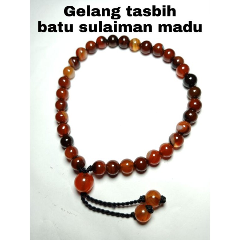 Gelang tasbih batu sulaiman madu