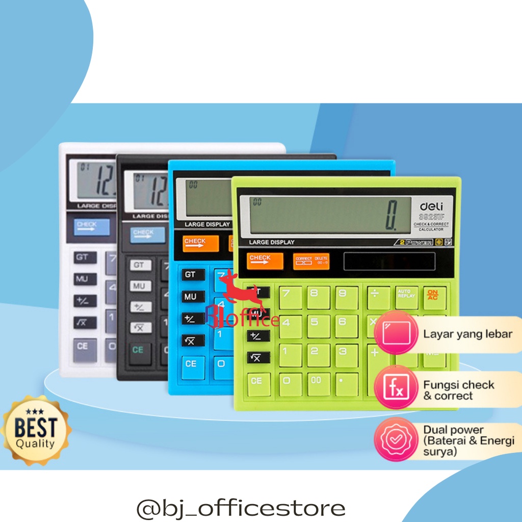 

DELI Kalkulator Meja 12 Digit / Calculator Deli Garansi 5 Tahun 39231F