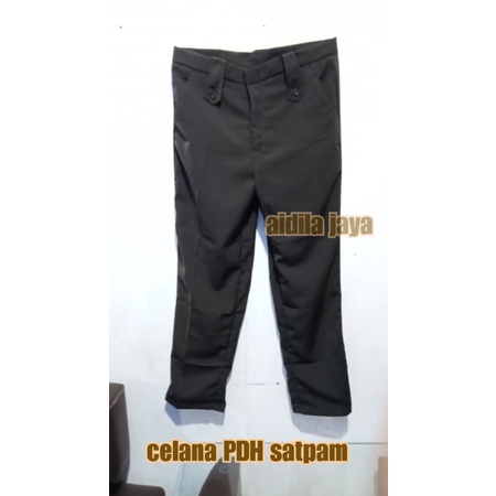 CELANA PDH SATPAM COKLAT GELAP BAHAN TWIST HALUS