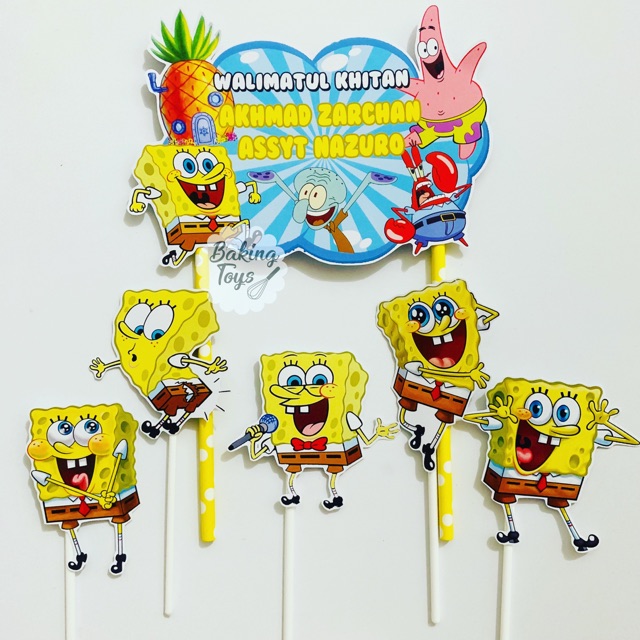 Topper Cake Birthday Spongebob