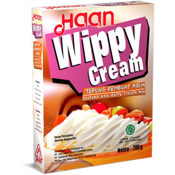 

Berkualitas HAAN WIPPY CREAM / INSTANT TOPPING POWDER / BUBUK 200GRAM