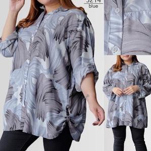 [NAD. 8] BAJU ATASAN KEMEJA WANITA JUMBO BIG SIZE KOREAN STYLE LD 130cm XXL XXXL 5214 OVERSIZE BAJU 
