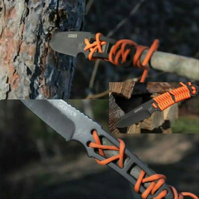 pisau self defense outdoor survival knife BG paracord
