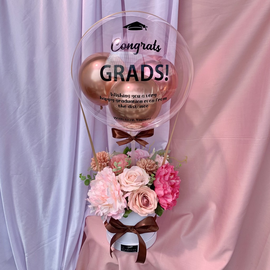 Jual Box Bunga Ultah Box Bunga Wisuda Balon Bloom Box | Shopee Indonesia